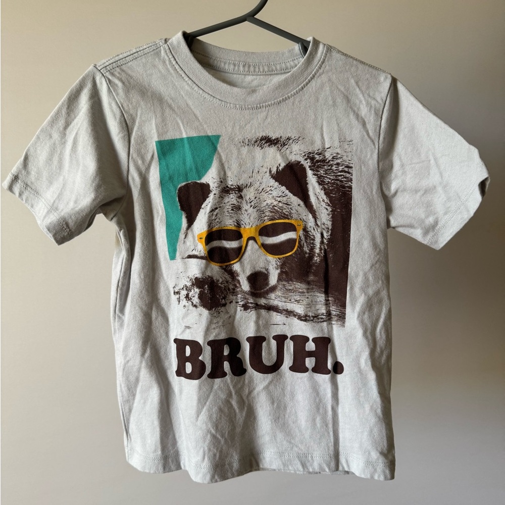 Wonder Nation Boys Bruh Bear, Crew Neck, Short Sleeve, Graphic T-Shirt, Size 4/5